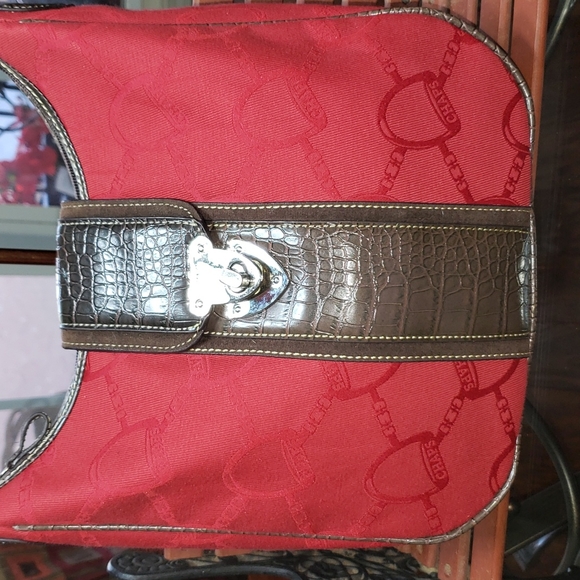 FF ๐๐ค๐ CHAPS EST 1974 RED BROWN HANDBAG PURSE SATCHEL SHOULDER BAG - Picture 2 of 10